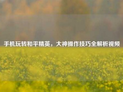 手机玩转和平精英，大神操作技巧全解析视频