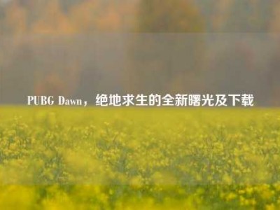 PUBG Dawn，绝地求生的全新曙光及下载