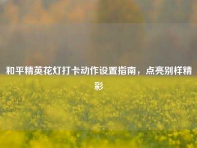 和平精英花灯打卡动作设置指南，点亮别样精彩