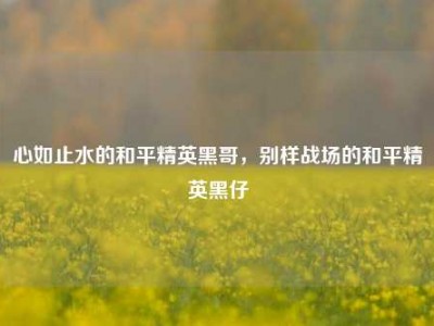 心如止水的和平精英黑哥，别样战场的和平精英黑仔