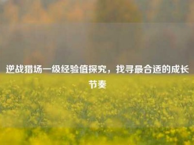 逆战猎场一级经验值探究，找寻最合适的成长节奏