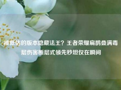 被低估的版本隐藏法王？王者荣耀扁鹊叠满毒层伤害断层式领先秒坦仅在瞬间