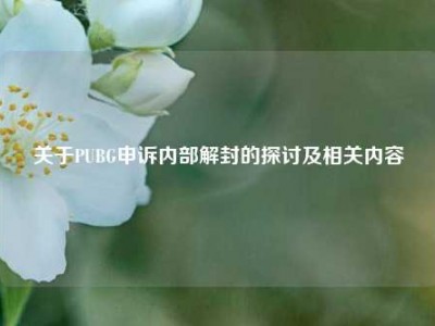 关于PUBG申诉内部解封的探讨及相关内容