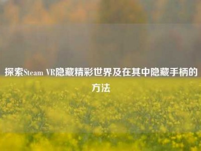 探索Steam VR隐藏精彩世界及在其中隐藏手柄的方法