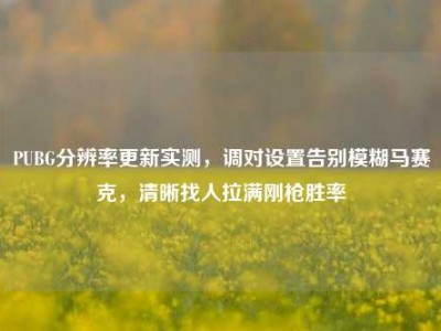 PUBG分辨率更新实测，调对设置告别模糊马赛克，清晰找人拉满刚枪胜率
