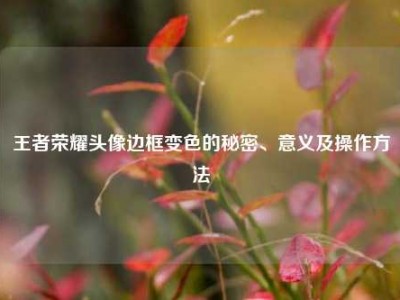 王者荣耀头像边框变色的秘密、意义及操作方法