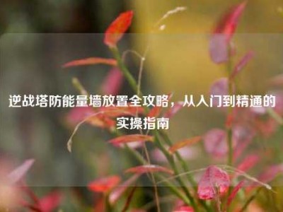 逆战塔防能量墙放置全攻略，从入门到精通的实操指南
