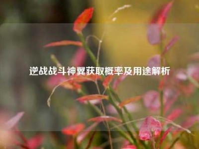逆战战斗神翼获取概率及用途解析
