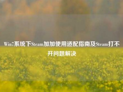 Win7系统下Steam加加使用适配指南及Steam打不开问题解决