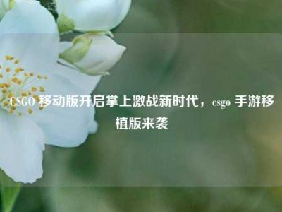 CSGO 移动版开启掌上激战新时代，csgo 手游移植版来袭