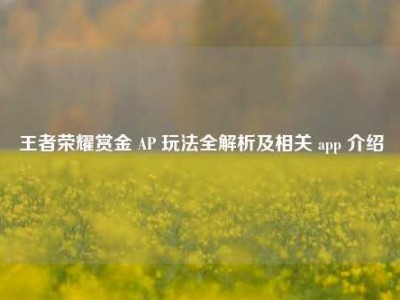 王者荣耀赏金 AP 玩法全解析及相关 app 介绍