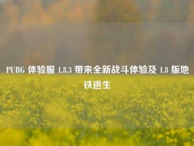 PUBG 体验服 1.8.3 带来全新战斗体验及 1.8 版地铁逃生
