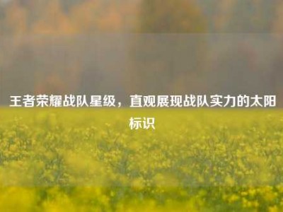 王者荣耀战队星级，直观展现战队实力的太阳标识