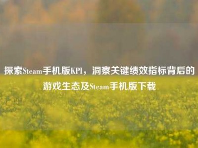 探索Steam手机版KPI，洞察关键绩效指标背后的游戏生态及Steam手机版下载