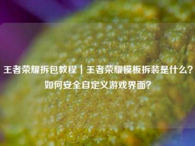 王者荣耀拆包教程｜王者荣耀模板拆装是什么？如何安全自定义游戏界面？