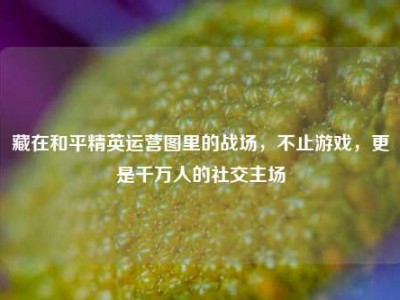 藏在和平精英运营图里的战场，不止游戏，更是千万人的社交主场