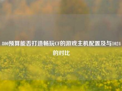 800预算能否打造畅玩CF的游戏主机配置及与1024的对比
