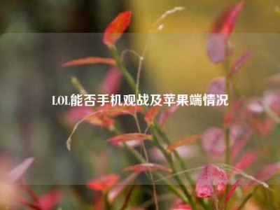 LOL能否手机观战及苹果端情况