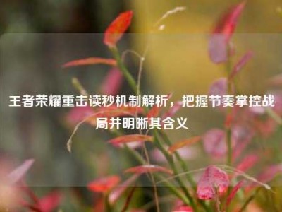 王者荣耀重击读秒机制解析，把握节奏掌控战局并明晰其含义