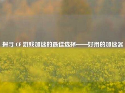 探寻 CF 游戏加速的最佳选择——好用的加速器