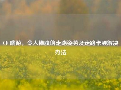 CF 端游，令人捧腹的走路姿势及走路卡顿解决办法
