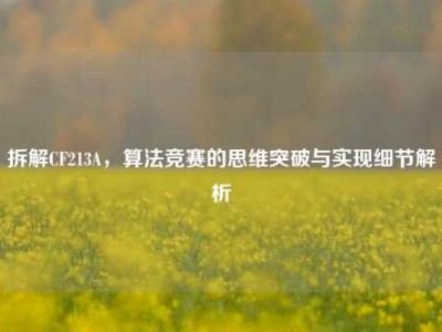 拆解CF213A，算法竞赛的思维突破与实现细节解析
