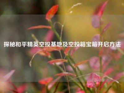 探秘和平精英空投基地及空投箱宝箱开启方法