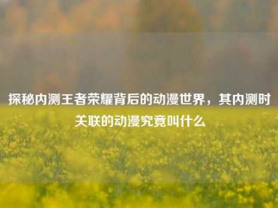 探秘内测王者荣耀背后的动漫世界，其内测时关联的动漫究竟叫什么