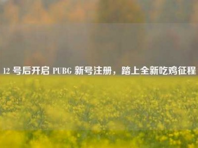 12 号后开启 PUBG 新号注册，踏上全新吃鸡征程