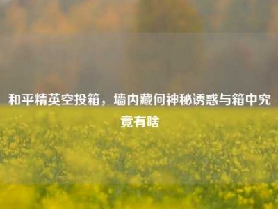和平精英空投箱，墙内藏何神秘诱惑与箱中究竟有啥