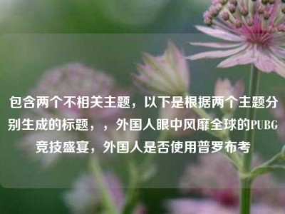 包含两个不相关主题，以下是根据两个主题分别生成的标题，，外国人眼中风靡全球的PUBG竞技盛宴，外国人是否使用普罗布考