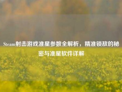 Steam射击游戏准星参数全解析，精准锁敌的秘密与准星软件详解