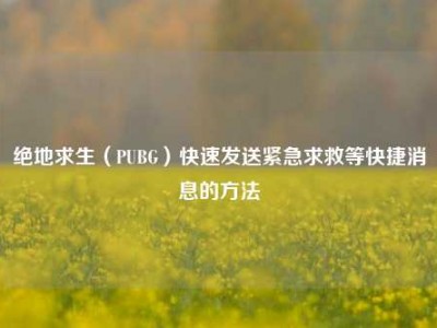 绝地求生（PUBG）快速发送紧急求救等快捷消息的方法
