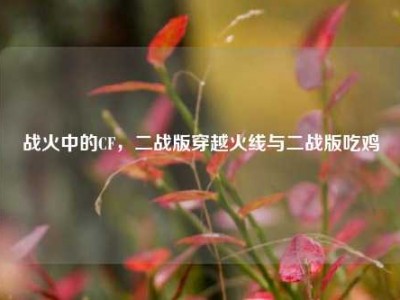 战火中的CF，二战版穿越火线与二战版吃鸡