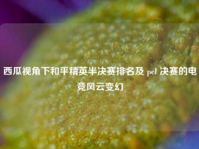西瓜视角下和平精英半决赛排名及 pel 决赛的电竞风云变幻