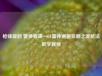 枪锋凝韵 雷神着锦—CF雷神邂逅京剧之美枪法教学视频