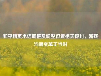 和平精英术语调整及调整位置相关探讨，游戏沟通变革正当时