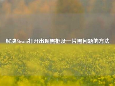 解决Steam打开出现黑框及一片黑问题的方法