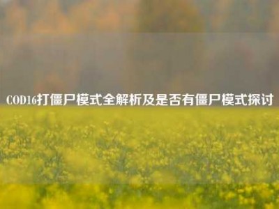 COD16打僵尸模式全解析及是否有僵尸模式探讨