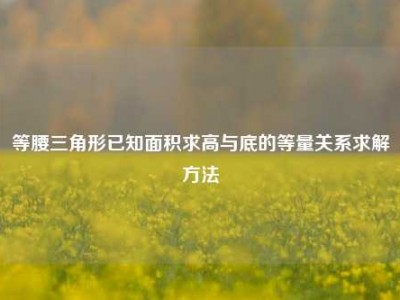 等腰三角形已知面积求高与底的等量关系求解方法