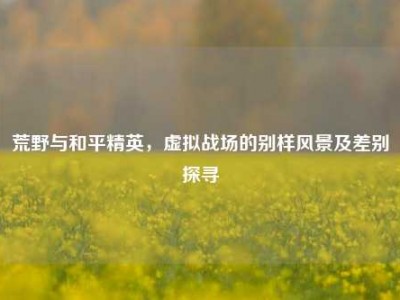 荒野与和平精英，虚拟战场的别样风景及差别探寻
