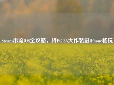 Steam串流iOS全攻略，将PC 3A大作装进iPhone畅玩