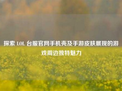 探索 LOL 台服官网手机壳及手游皮肤展现的游戏周边独特魅力