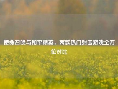 使命召唤与和平精英，两款热门射击游戏全方位对比
