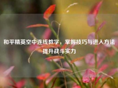 和平精英空中连线教学，掌握技巧与进入方法提升战斗实力