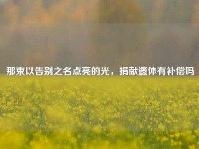 那束以告别之名点亮的光，捐献遗体有补偿吗