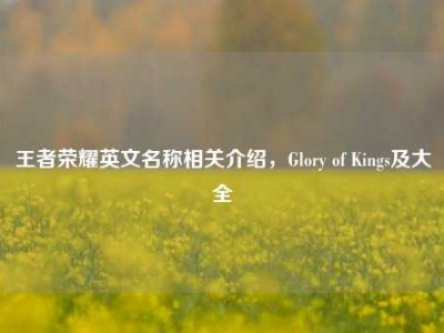 王者荣耀英文名称相关介绍，Glory of Kings及大全