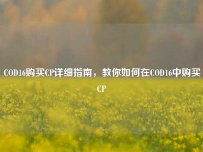 COD16购买CP详细指南，教你如何在COD16中购买CP