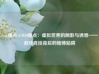 csgo赌点-CSGO赌点：虚拟世界的阴影与诱惑——游戏竞技背后的赌博陷阱