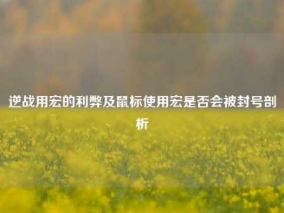逆战用宏的利弊及鼠标使用宏是否会被封号剖析